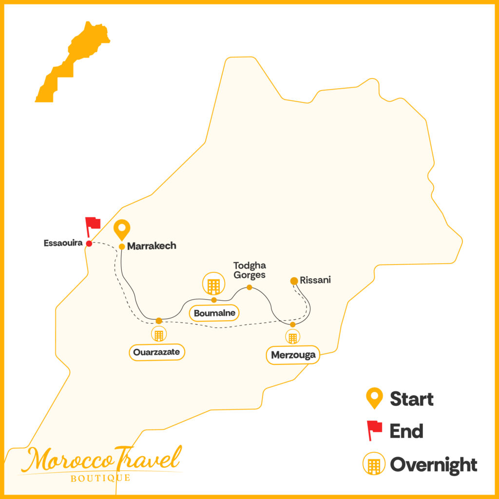 4 Days Marrakech To Essaouira Desert Tour