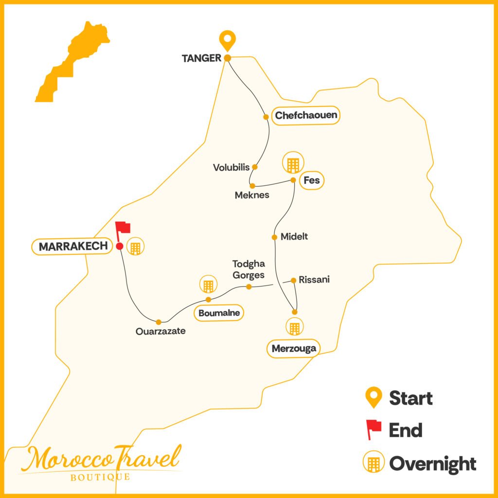 7 Days Tour From Tangier to Marrakech