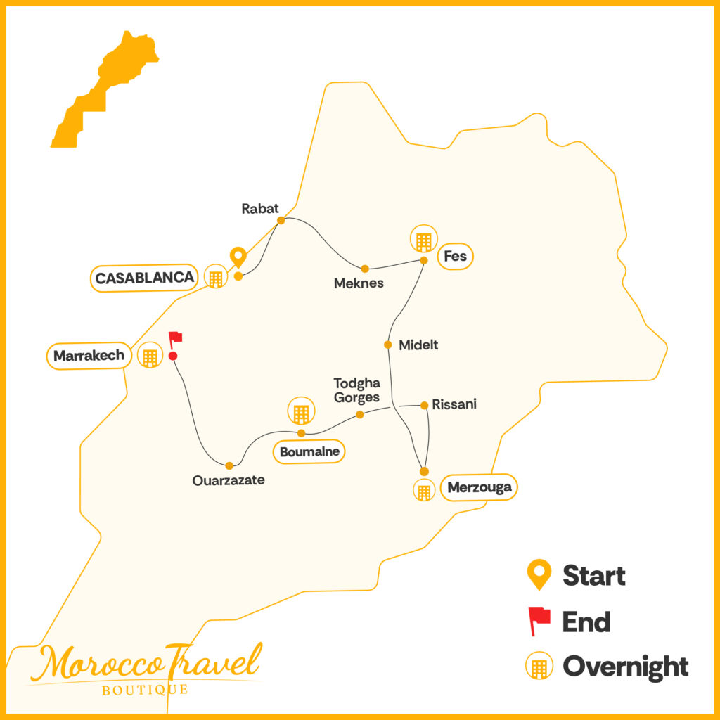 8 Days Tour From Casablanca to Marrakech