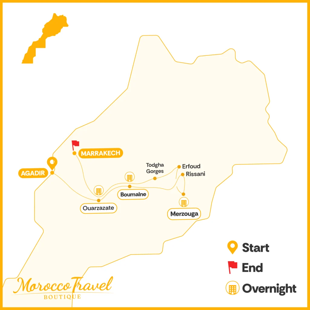 4 Days Desert Tour From Agadir To Marrakech